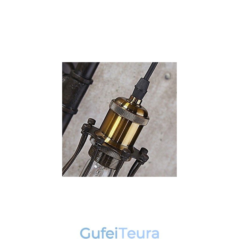 רטרו תעשייתי צינור אורות קיר פשוט לופט כלוב ציפורים שחור מתכת סלון פינת אוכל מטבח בר קפה תאורת קישוט