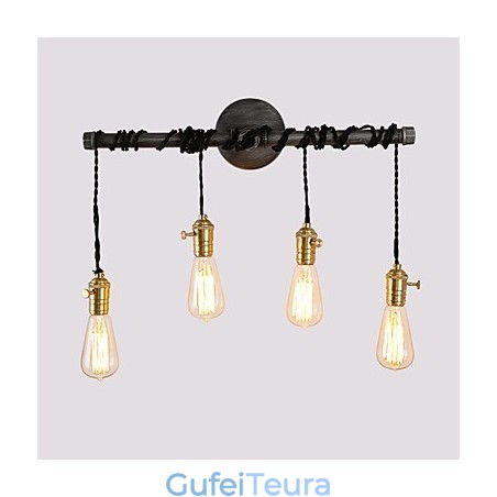 צינור תעשייתי וינטג' אורות קיר עם מתג Creative Lights תאורת קישוט מסעדה בית קפה בר עם גימור צבוע 4 בהירים צינור תעשייתי וינטג' אורות קיר עם מתג Creative Lights תאורת קישוט מסעדה בית קפה בר עם גימור צבוע 4 בהירים
