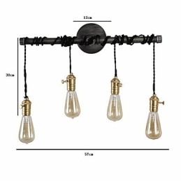 צינור תעשייתי וינטג' אורות קיר עם מתג Creative Lights תאורת קישוט מסעדה בית קפה בר עם גימור צבוע 4 בהירים