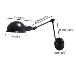 Buzz מתקפל קיר ברזל מנורת קיר מטומטם שחור חרב אור מנורה על קיר בסגנון אירופאי בסגנון אמריקאי