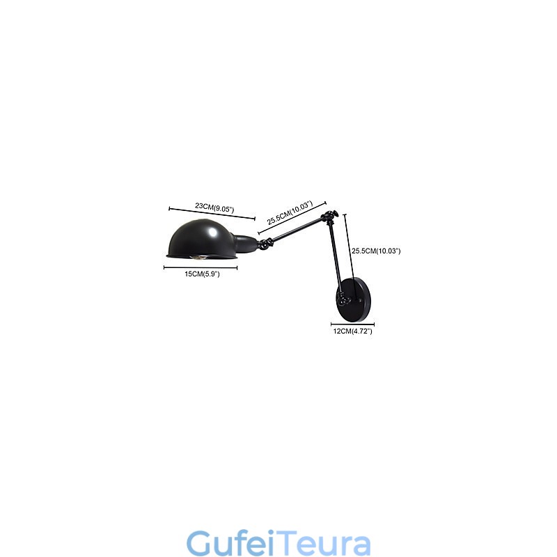 Buzz מתקפל קיר ברזל מנורת קיר מטומטם שחור חרב אור מנורה על קיר בסגנון אירופאי בסגנון אמריקאי