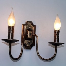 רטרו פשוט מנורת קיר מסדרון מסדרון מנורת ראש כפול חדר שינה סלון תאורת מנורת קיר
