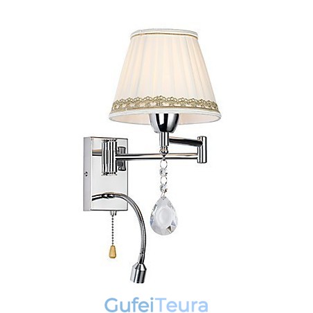 מודרני עכשווי כפרי לודג' מודרני עכשווי מדינה כרום תכונה עבור מנורת קיר זרוע נדנדה קריסטל