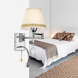 מודרני עכשווי כפרי לודג' מודרני עכשווי מדינה כרום תכונה עבור מנורת קיר זרוע נדנדה קריסטל