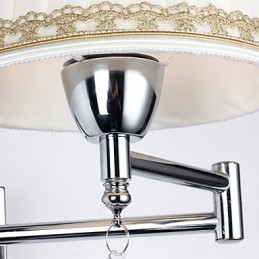 מודרני עכשווי כפרי לודג' מודרני עכשווי מדינה כרום תכונה עבור מנורת קיר זרוע נדנדה קריסטל