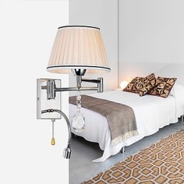 מנורת קיר מודרני עכשווי כפרי לודג' מודרני עכשווי מדינה כרום תכונה עבור זרוע נדנדה קריסטל