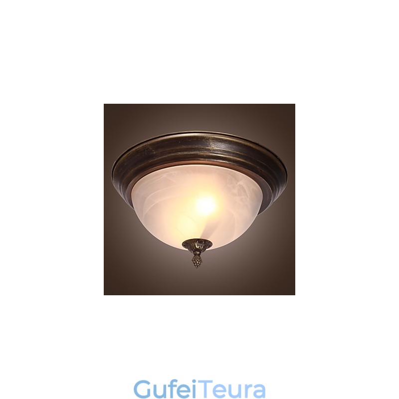 תושבת שטוחה בהשראה עתיקה עם 2 אורות