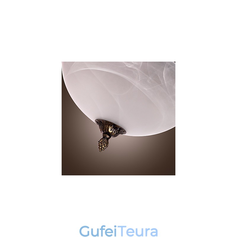 תושבת שטוחה בהשראה עתיקה עם 2 אורות