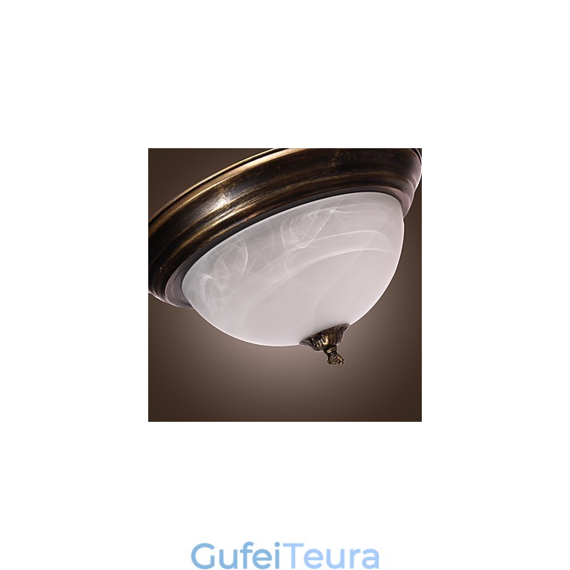 תושבת שטוחה בהשראה עתיקה עם 2 אורות