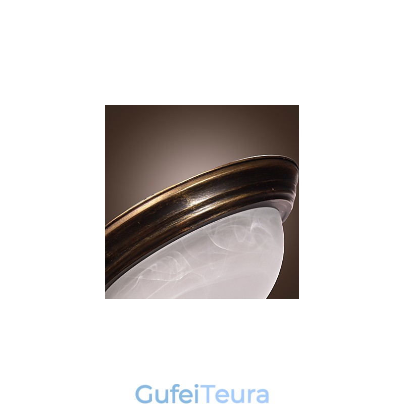 תושבת שטוחה בהשראה עתיקה עם 2 אורות