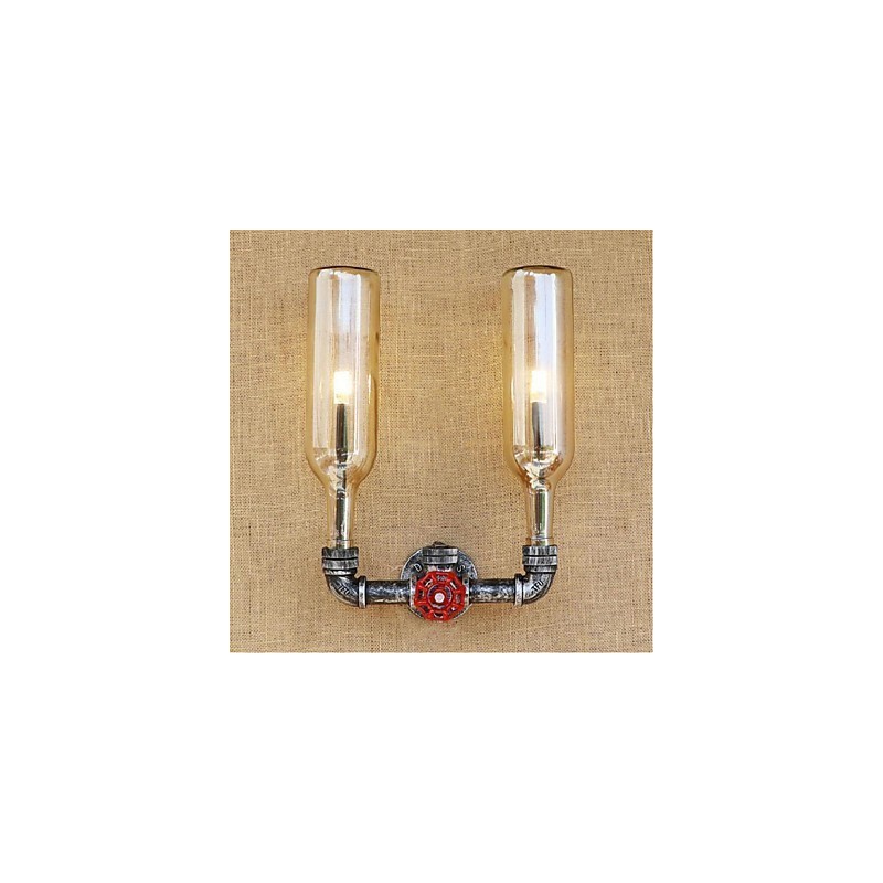 מתג רוח תעשייתי רטרו בקבוק מים מנורת קיר אור ענבר