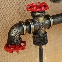 מתג רוח תעשייתי רטרו בקבוק מים קיר מנורת קיר בהיר כחול