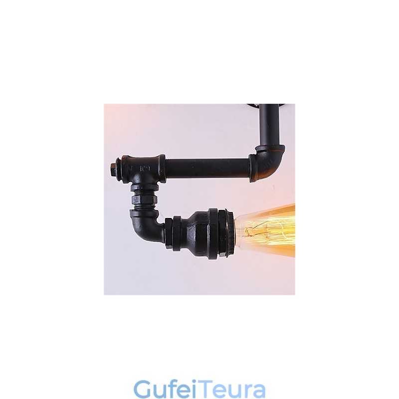 3 ראשים וינטג' צינור תעשייתי אורות קיר שחורים אורות יצירתיים מסעדה בית קפה בר תאורת קישוט