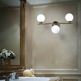 מנורת קיר זכוכית מודרני עכשווי ברונזה תכונה עבור מיני סגנון Uplight קיר פמוטים קיר אור