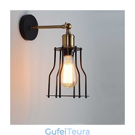 לופט וינטג' אורות קיר תעשייתי אדיסון אופנה פשטות קיר פמוטים מתכת בסיס כובע