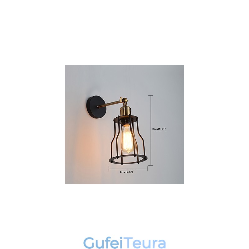 לופט וינטג' אורות קיר תעשייתי אדיסון אופנה פשטות קיר פמוטים מתכת בסיס כובע