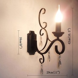 מנורת נר קריסטל ברזל אישיות יצירתית מסדרון מדרגות קישוט מנורת קיר מנורת ליד המיטה