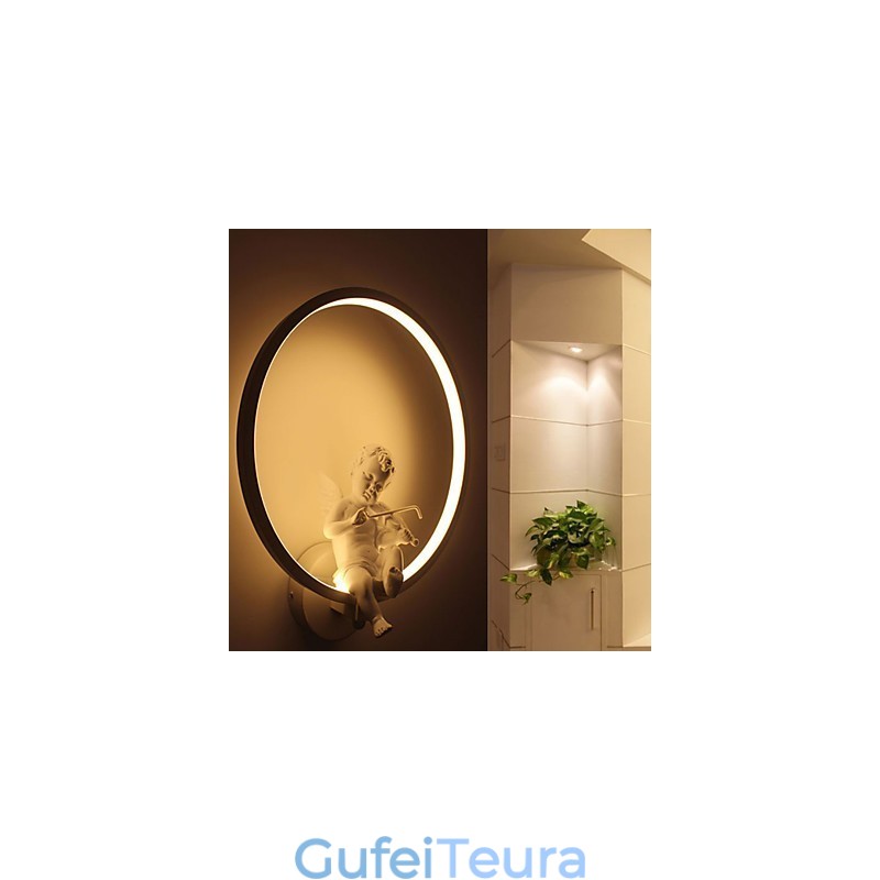 מנורת קיר מודרנית יצירתית אישיות מנורת מעצב מלאך קישוט מנורת אלומיניום משולבת מסדרון מנורת קיר