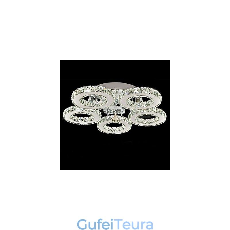 קריסטל פלאש Mount 5 אורות מודרני שקוף אלחלד נירוסטה