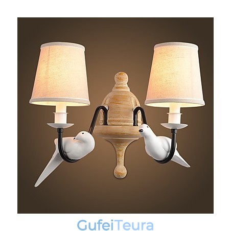 כפרי לודג' פשוט ציור וינטג' מאפיין אור סביבתי קיר פמוטים קיר אור