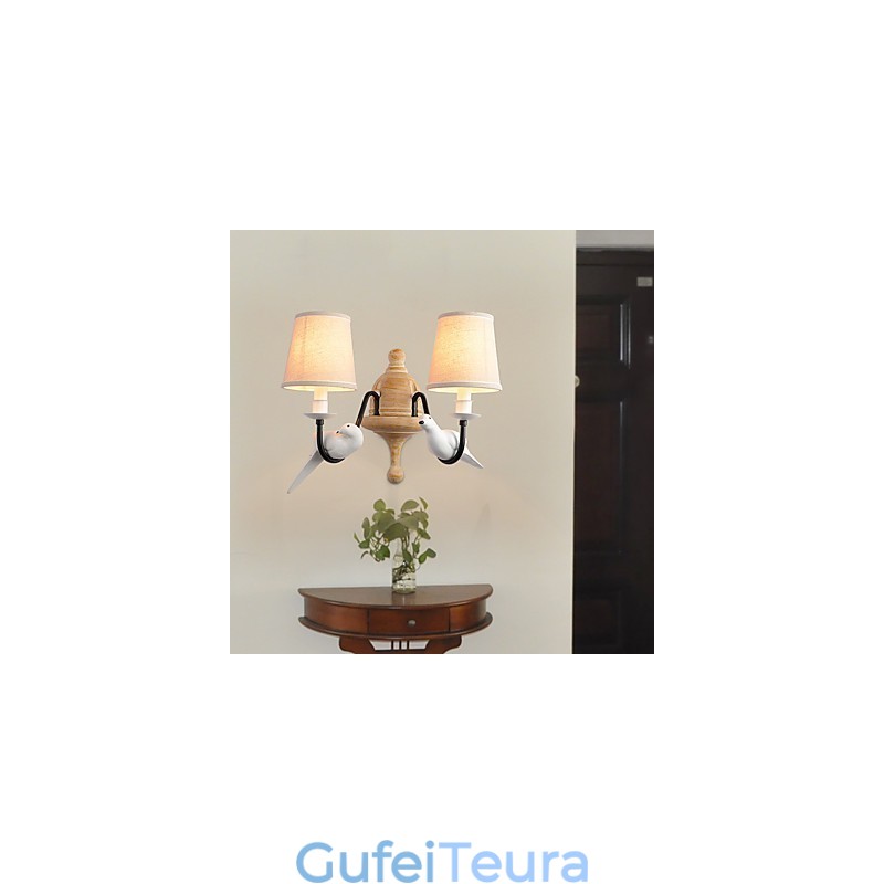 כפרי לודג' פשוט ציור וינטג' מאפיין אור סביבתי קיר פמוטים קיר אור