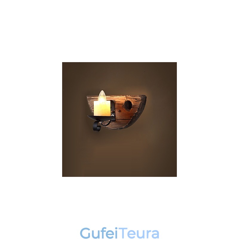 כפרי לודג' תכונת ציור לקיר מיני בסגנון אור אווירה פמוטים קיר אור