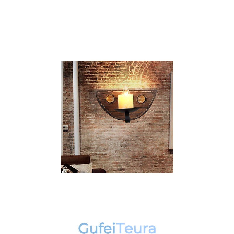 כפרי לודג' תכונת ציור לקיר מיני בסגנון אור אווירה פמוטים קיר אור