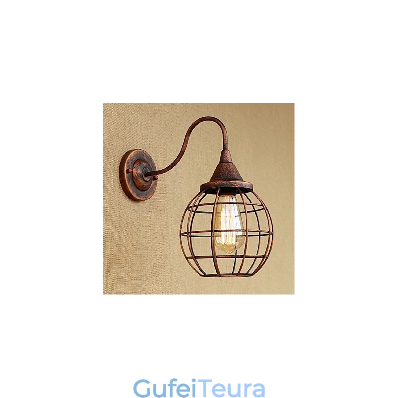 פשוט ורטרו אישיות יצירתית צבע חלודה מנורת קיר אמריקאית פמוטים קיר אור