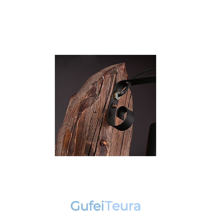 ראש יחיד תעשייתי בציר רטרו ציור מתכת עץ צבע מנורת קיר למסדרון בית מלון לקשט אור קיר