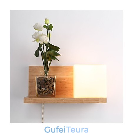 פמוטי קיר מעץ מקסימום סגנון כפרי עם מתג