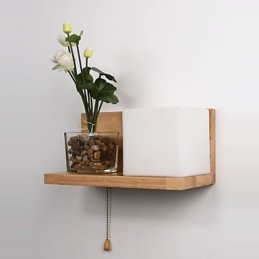 פמוטי קיר מעץ מקסימום סגנון כפרי עם מתג