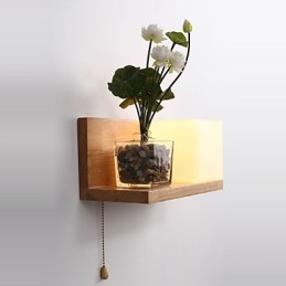 פמוטי קיר מעץ מקסימום סגנון כפרי עם מתג