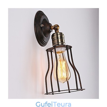 סגנון רטרו תעשייתי כפרי מתכת אורות קיר מסעדה קפה מיני פמוטים קיר