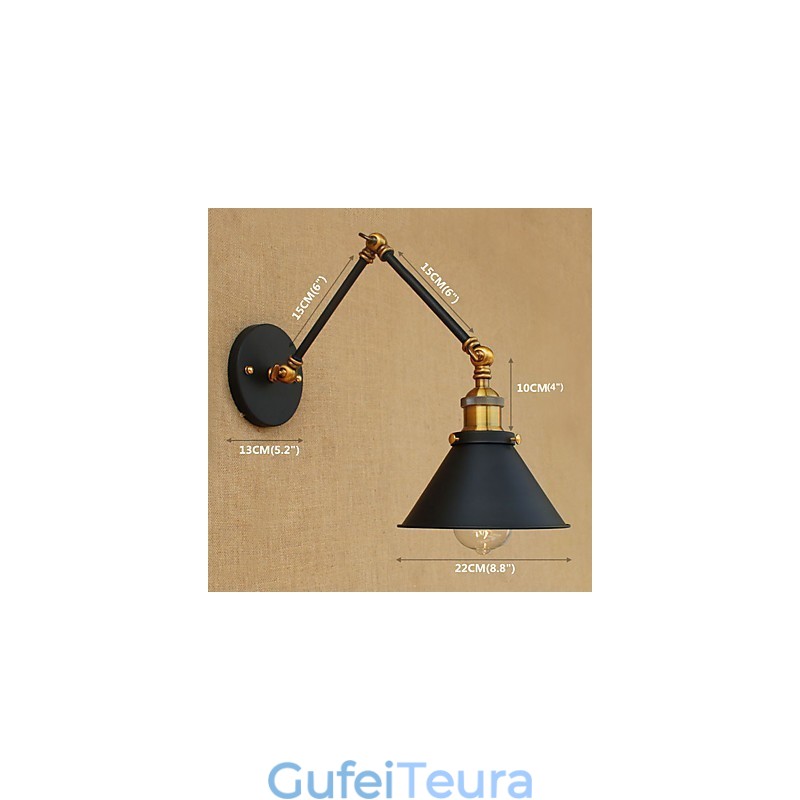 פמוט קיר פליז מנורת קיר תעשייתי בציר תאורת בית תאורת קיר פמוט עיצוב פנים