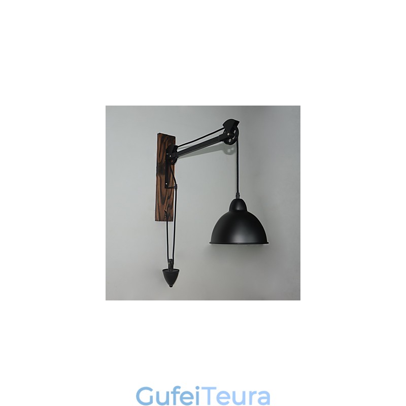 מנורת קיר בסגנון כפרי אמריקאי רטרו creative מנורת קיר גלגלת עץ