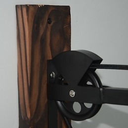 מנורת קיר בסגנון כפרי אמריקאי רטרו creative מנורת קיר גלגלת עץ