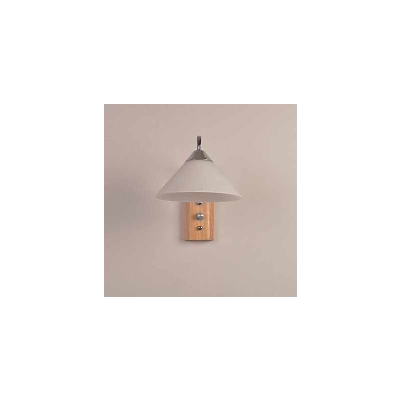 מנורת קיר פשוטה ליד המיטה מנורת שולחן כתיבה עם הצללה זכוכית ועץ מלא לשידה חדר שינה סלון חדר תינוק חדר תינוק מכללת מעונות שולחן קפה כונניות