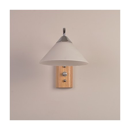 מנורת קיר פשוטה ליד המיטה מנורת שולחן כתיבה עם הצללה זכוכית ועץ מלא לשידה חדר שינה סלון חדר תינוק חדר תינוק מכללת מעונות שולחן קפה כונניות