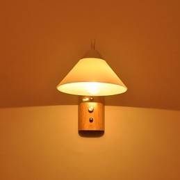 מנורת קיר פשוטה ליד המיטה מנורת שולחן כתיבה עם הצללה זכוכית ועץ מלא לשידה חדר שינה סלון חדר תינוק חדר תינוק מכללת מעונות שולחן קפה כונניות