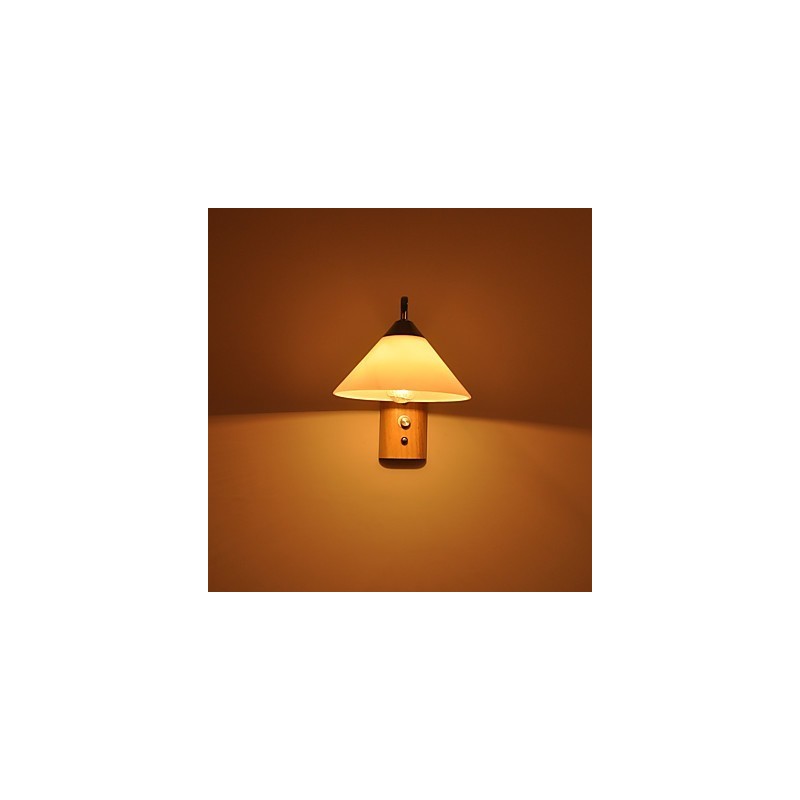 מנורת קיר פשוטה ליד המיטה מנורת שולחן כתיבה עם הצללה זכוכית ועץ מלא לשידה חדר שינה סלון חדר תינוק חדר תינוק מכללת מעונות שולחן קפה כונניות