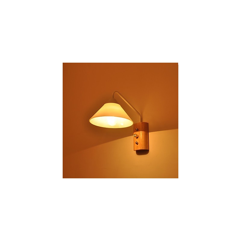 מנורת קיר פשוטה ליד המיטה מנורת שולחן כתיבה עם הצללה זכוכית ועץ מלא לשידה חדר שינה סלון חדר תינוק חדר תינוק מכללת מעונות שולחן קפה כונניות