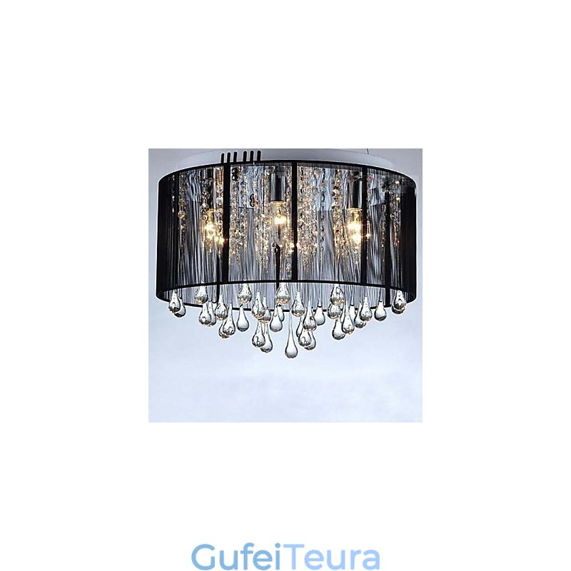 נברשת קריסטל תקרת טיפה שחורה יוקרתית