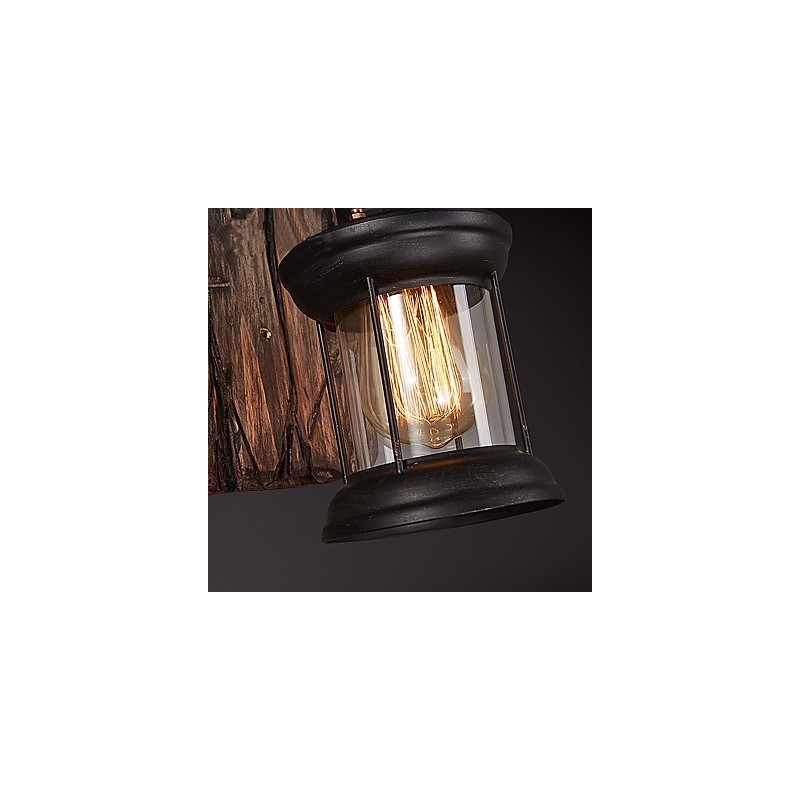 ראש יחיד תעשייתי בציר רטרו ציור מתכת עץ צבע מנורת קיר למסדרון בית מלון לקשט אור קיר