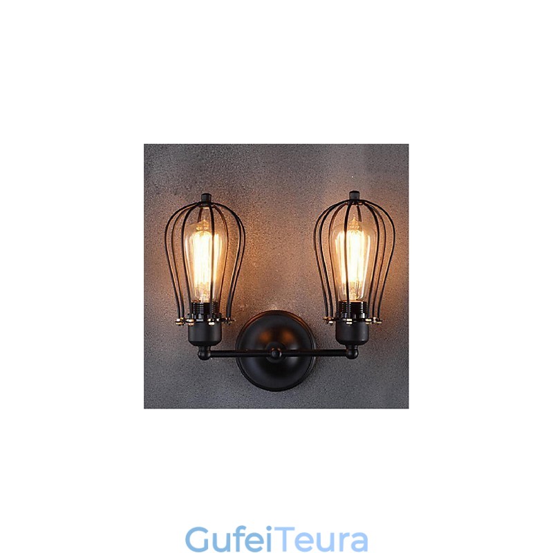 רטרו אשכוליות אמריקן כפר ברזל מסעדה עתיק מסדרון מעבר קיר מנורת קיר אור