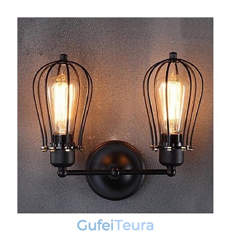 רטרו אשכוליות אמריקן כפר ברזל מסעדה עתיק מסדרון מעבר קיר מנורת קיר אור