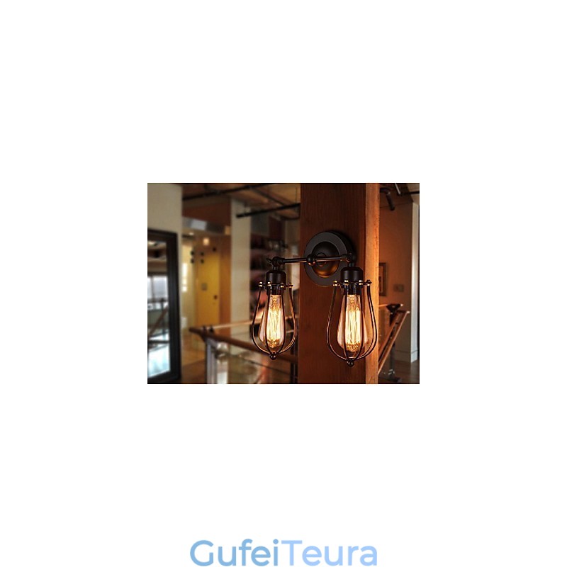 רטרו אשכוליות אמריקן כפר ברזל מסעדה עתיק מסדרון מעבר קיר מנורת קיר אור