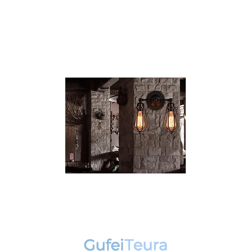 רטרו אשכוליות אמריקן כפר ברזל מסעדה עתיק מסדרון מעבר קיר מנורת קיר אור