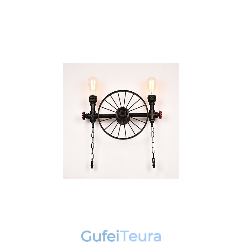 צינור תעשייתי וינטג' אורות קיר Creative Lights מסעדה בית קפה בר תאורת קישוט עם 2 אור צבוע בגימור