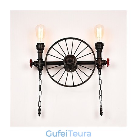 צינור תעשייתי וינטג' אורות קיר Creative Lights מסעדה בית קפה בר תאורת קישוט עם 2 אור צבוע בגימור