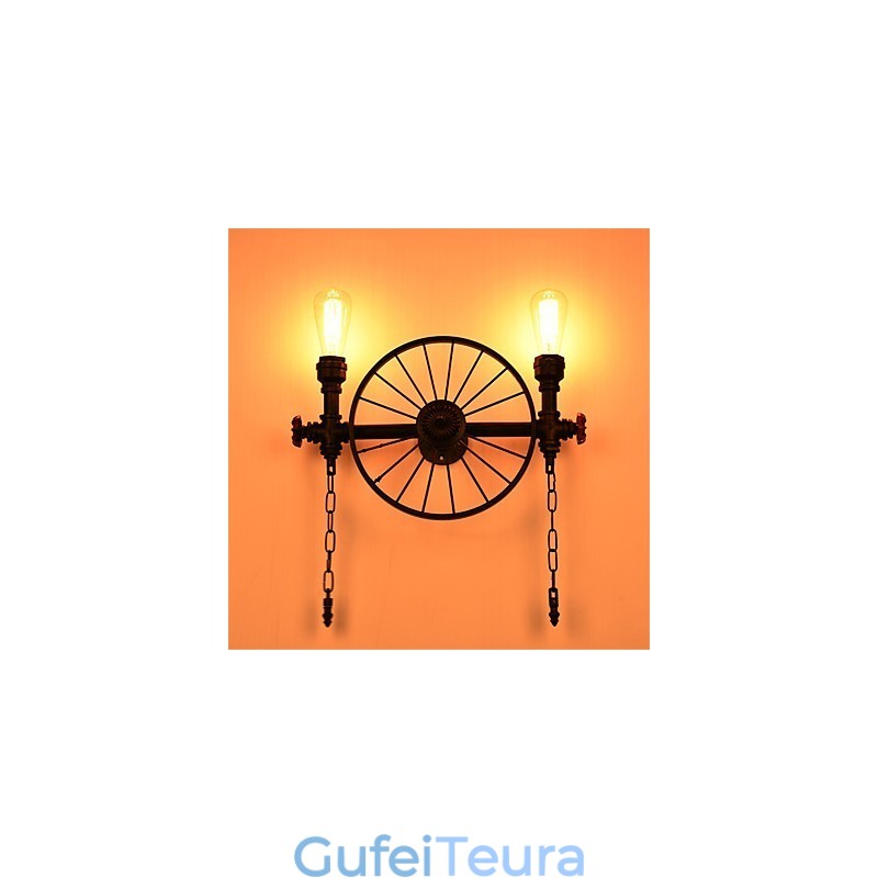 צינור תעשייתי וינטג' אורות קיר Creative Lights מסעדה בית קפה בר תאורת קישוט עם 2 אור צבוע בגימור